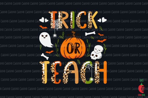 Leopard Trick or Teach Halloween Teacher Graphics and Crafts