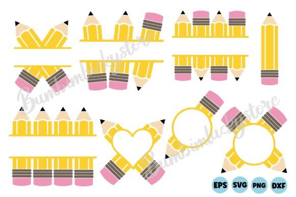 Pencil Name SVG Bundle: Graphics for Crafts & Small Business Branding