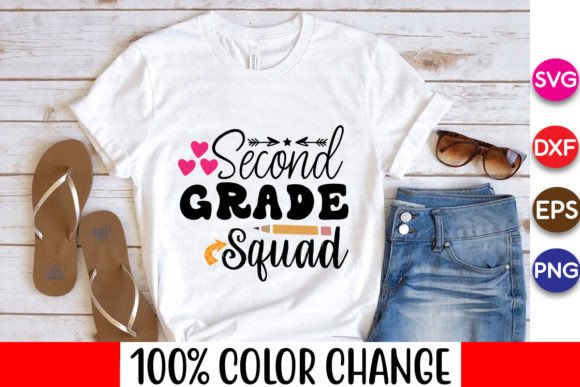 Second Grade Squad Svg for Crafts and Graphics