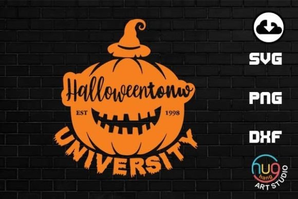 Spooky Pumpkin, Halloweentown University: A Versatile Graphic Design Asset for Crafts and Halloween Creations